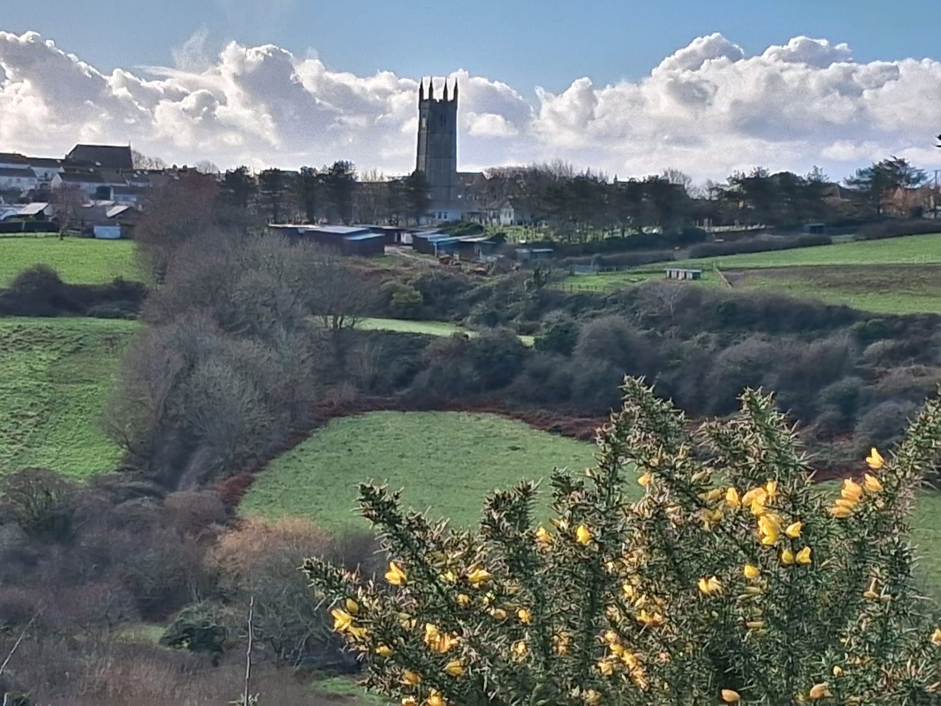 View towards St Columb Minor Church