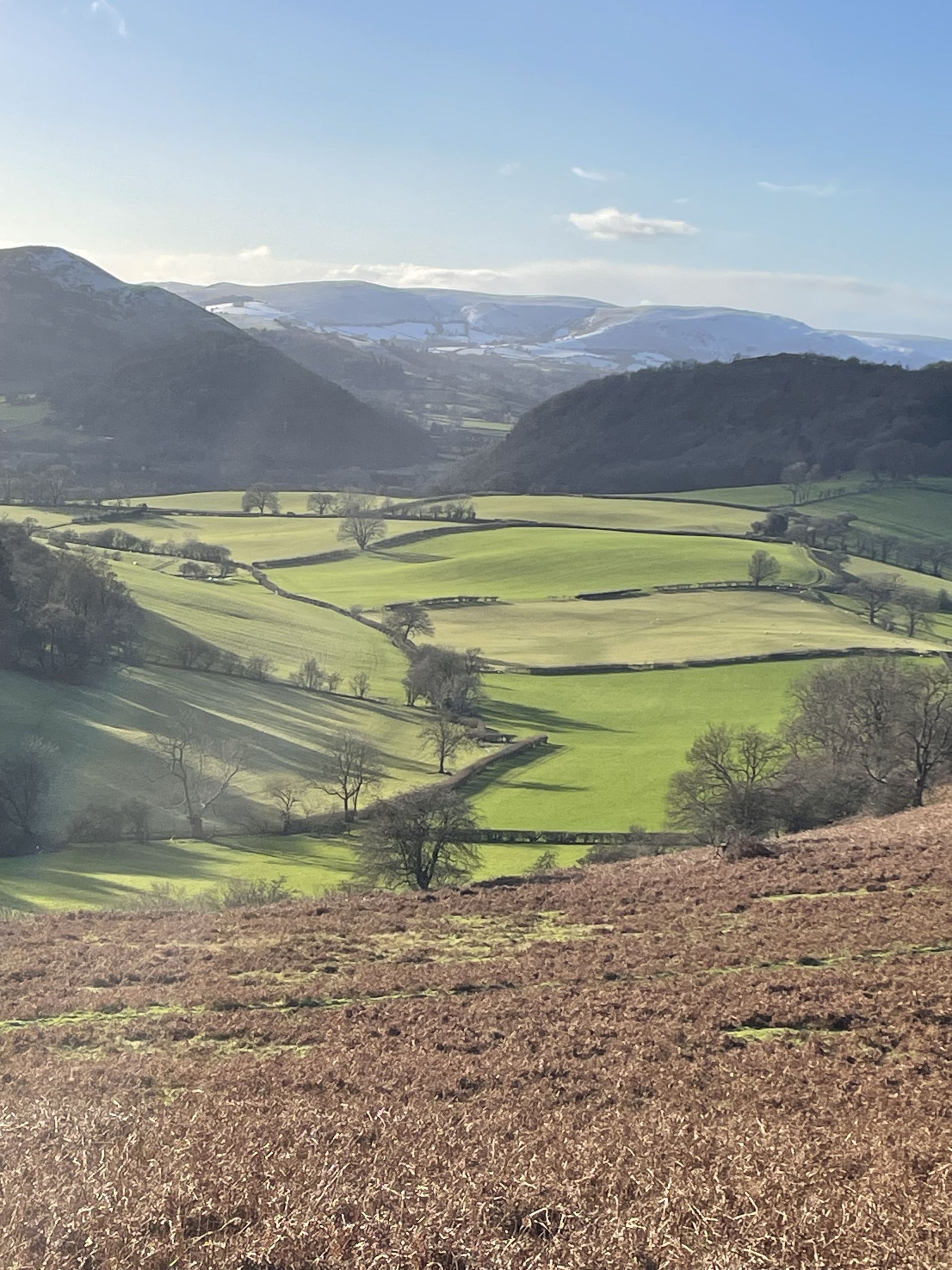 Looking back along the valley from Offa's Dyke Path