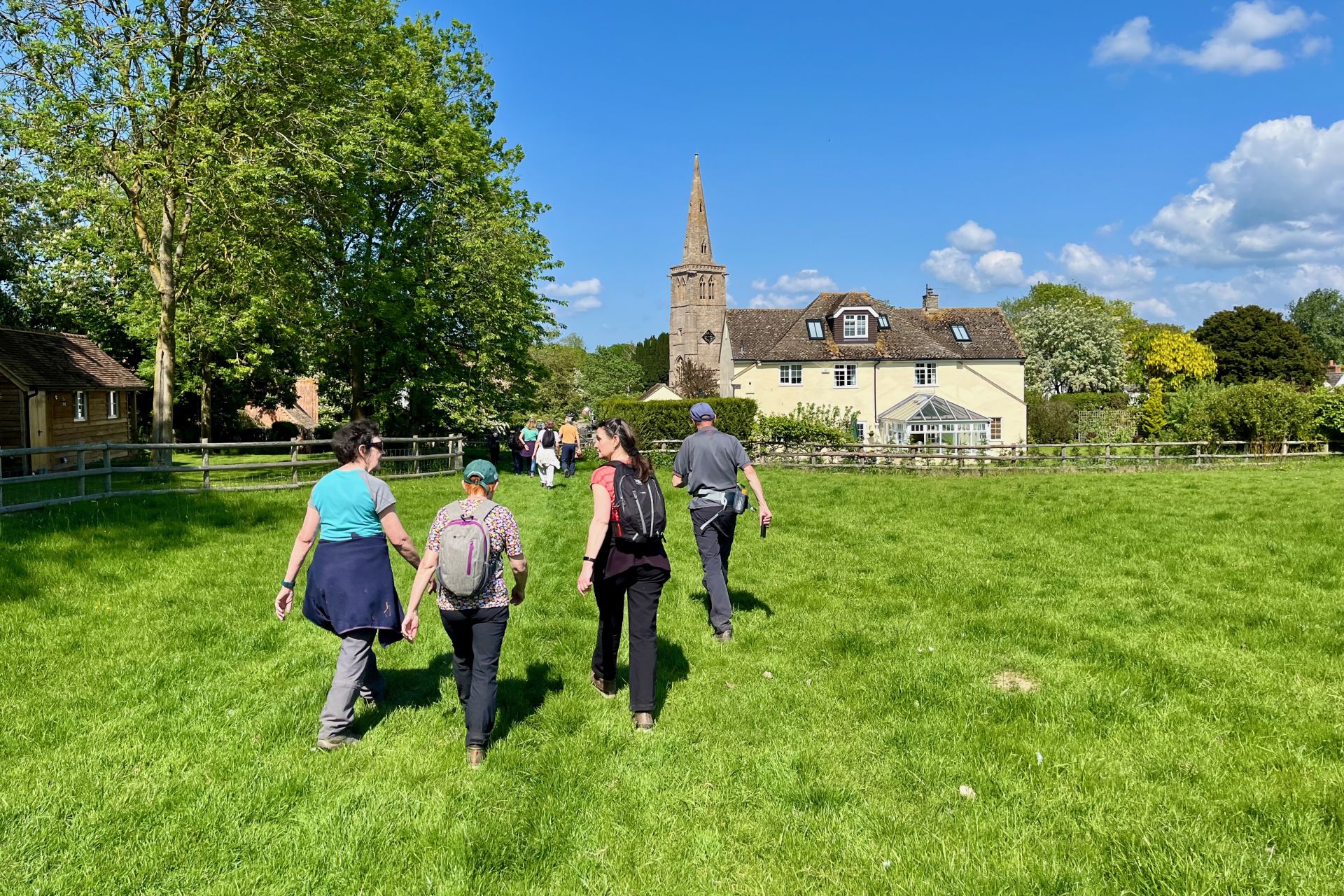 Walking towards a village church