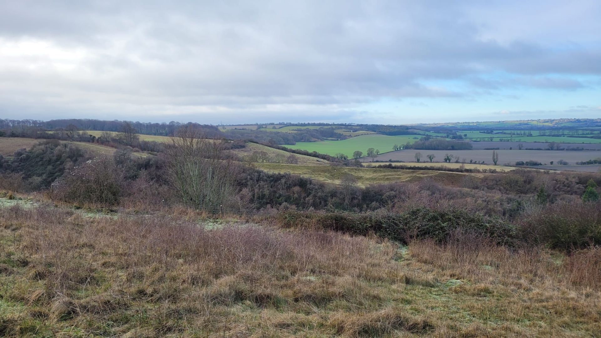 View of scrubland and along the escarpment
