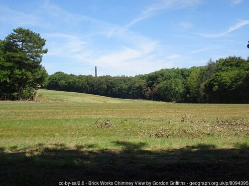 Brickworks Chimney View, copyright Gordon Griffiths, used under Creative Commons licence v2.0.