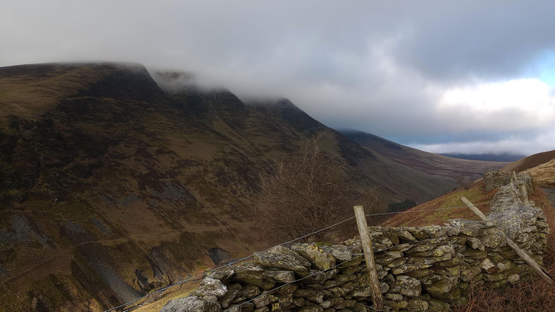 Lonscale Fell as seen from Glenderaterra Valley.