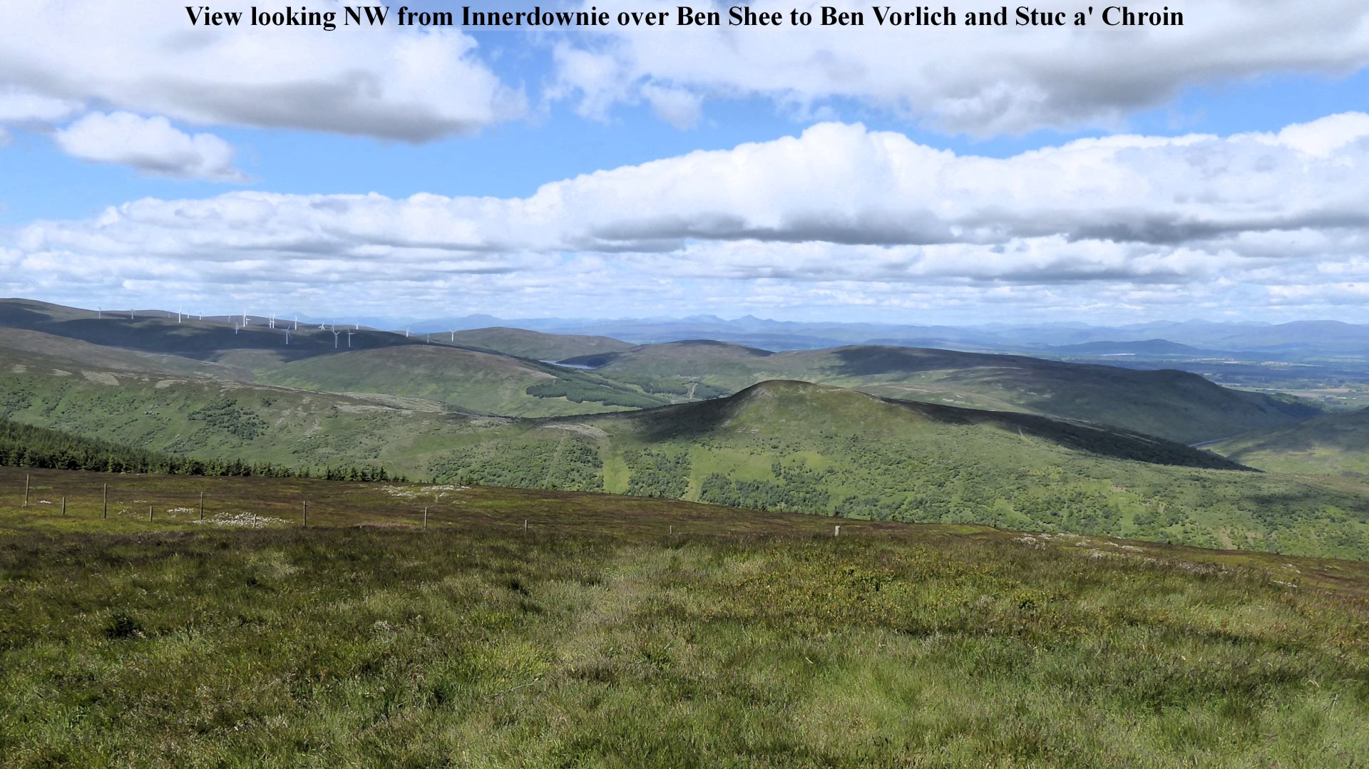 View looking from Innerdownie over Ben Shee to Ben Vorlich and Stuc a' Chroin