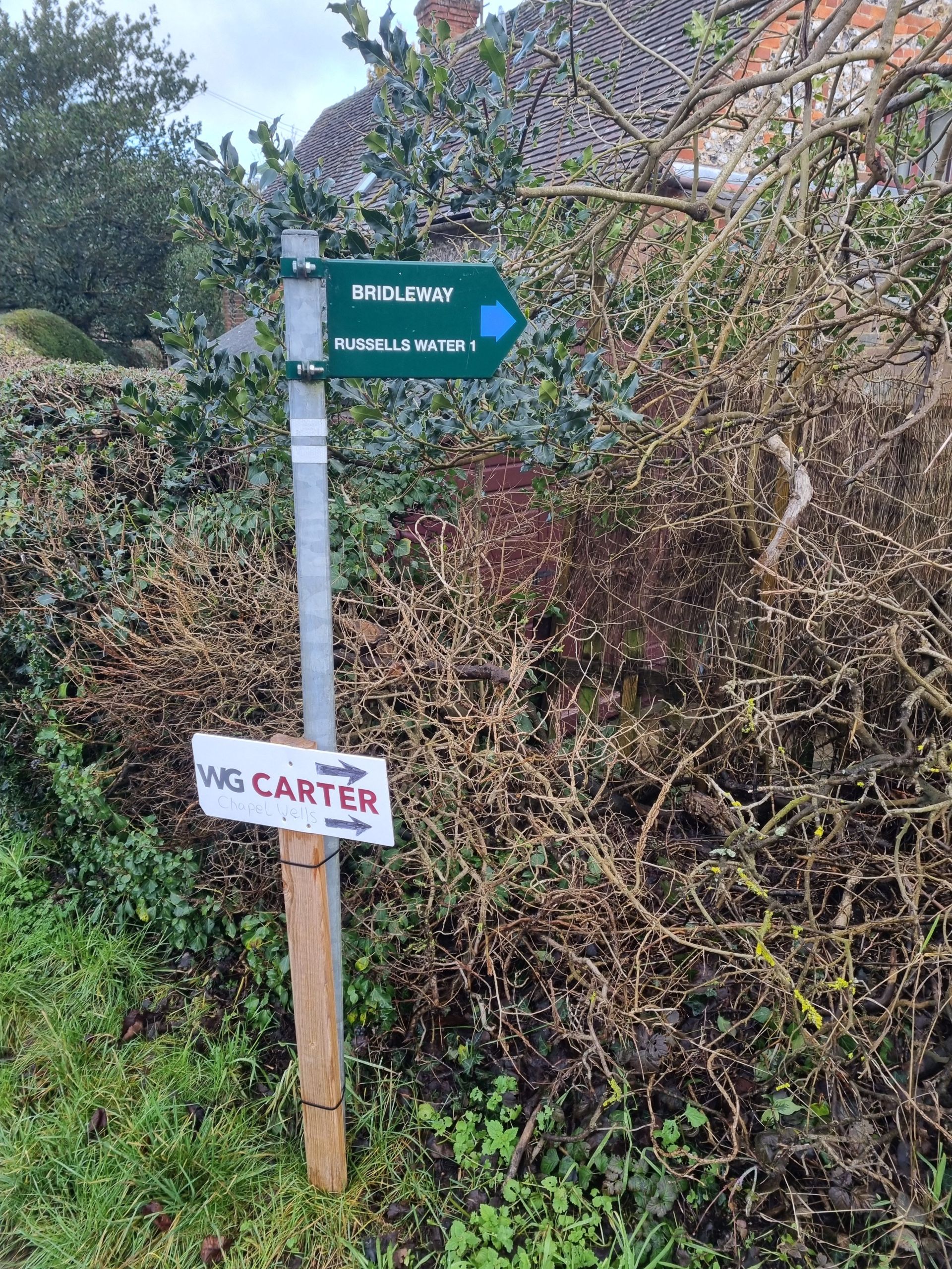 Bridleway sign at Church Hill