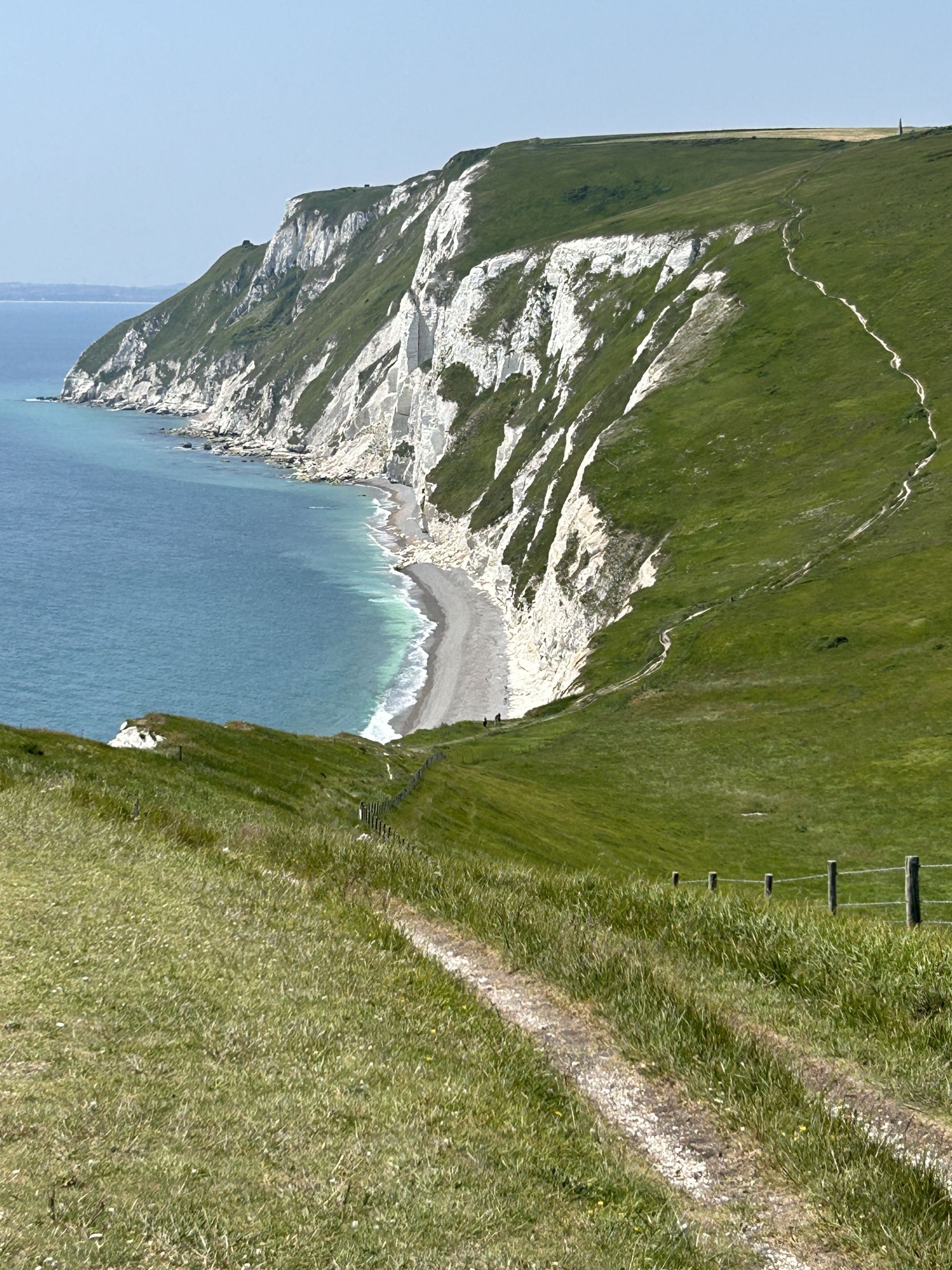 View of cliffs and footpath