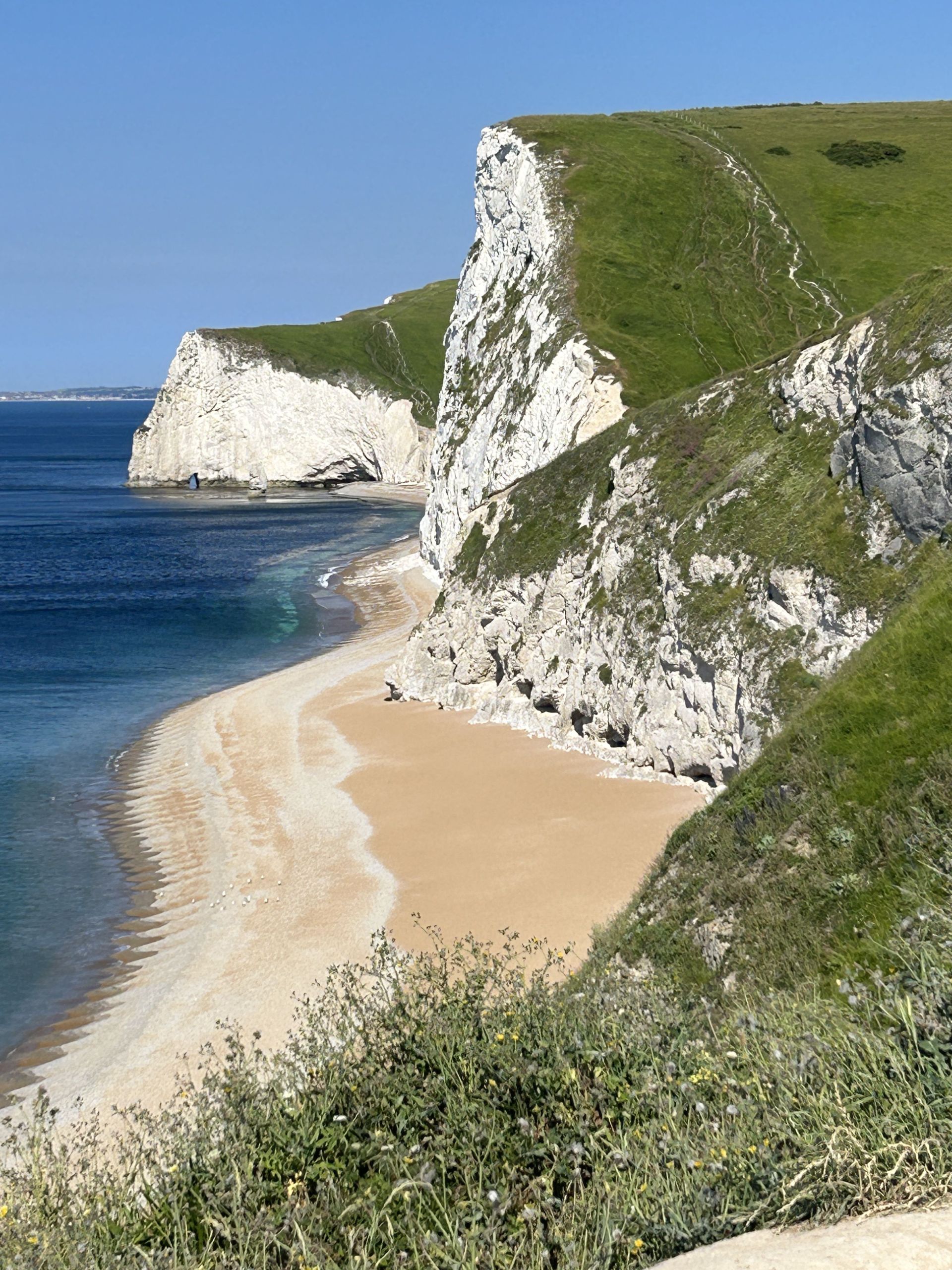 View of cliffs and footpath
