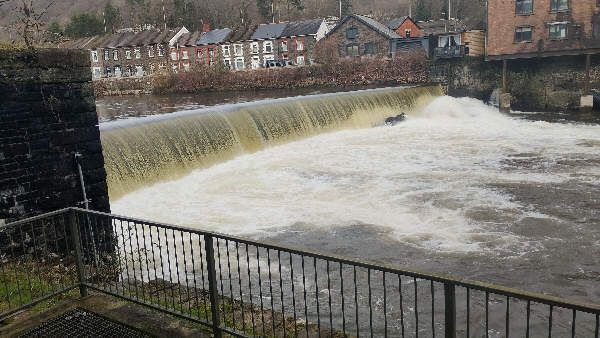 Weir on river Taff