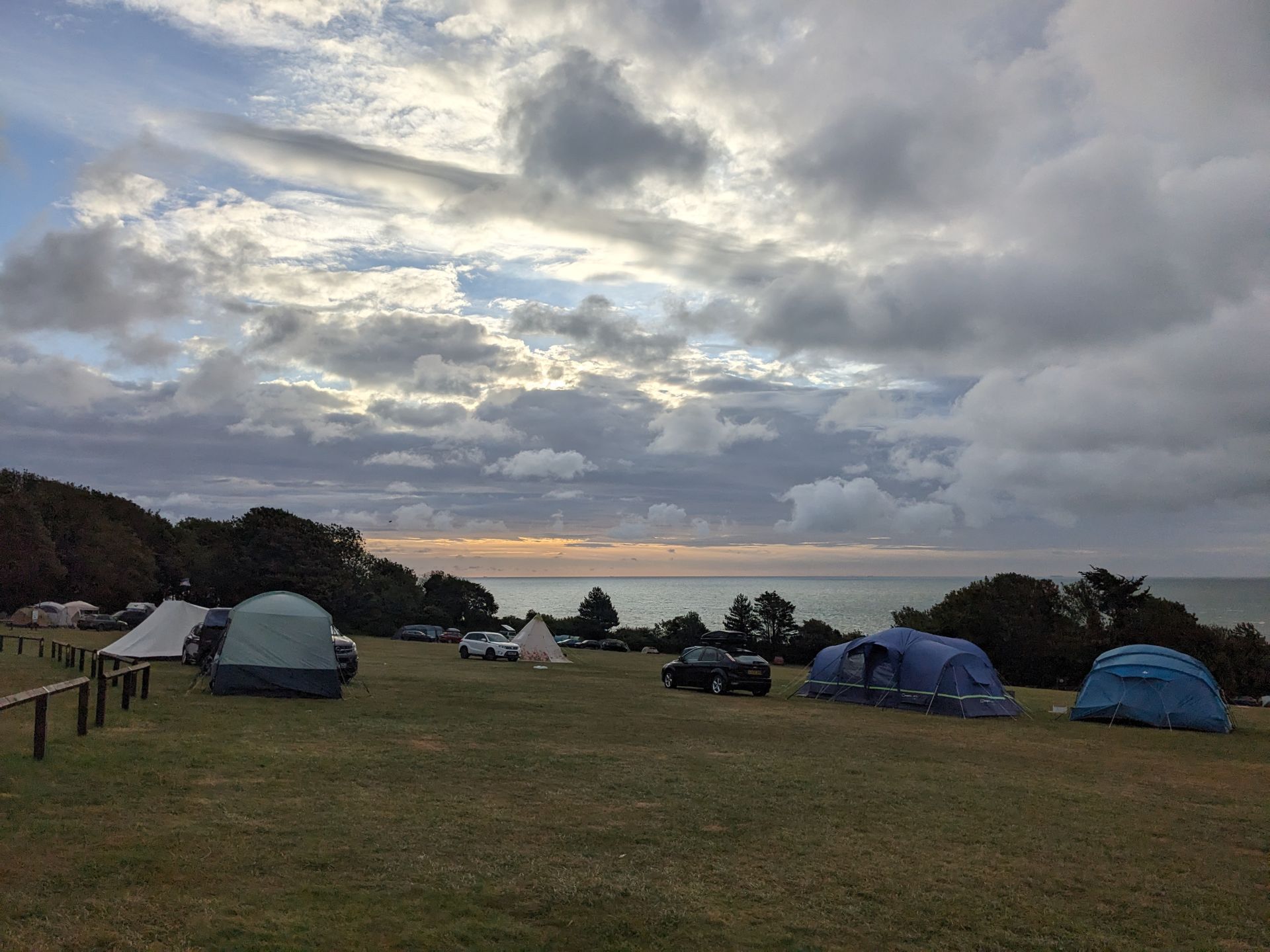 Views of the sea from the campsite where the bunkhouse is