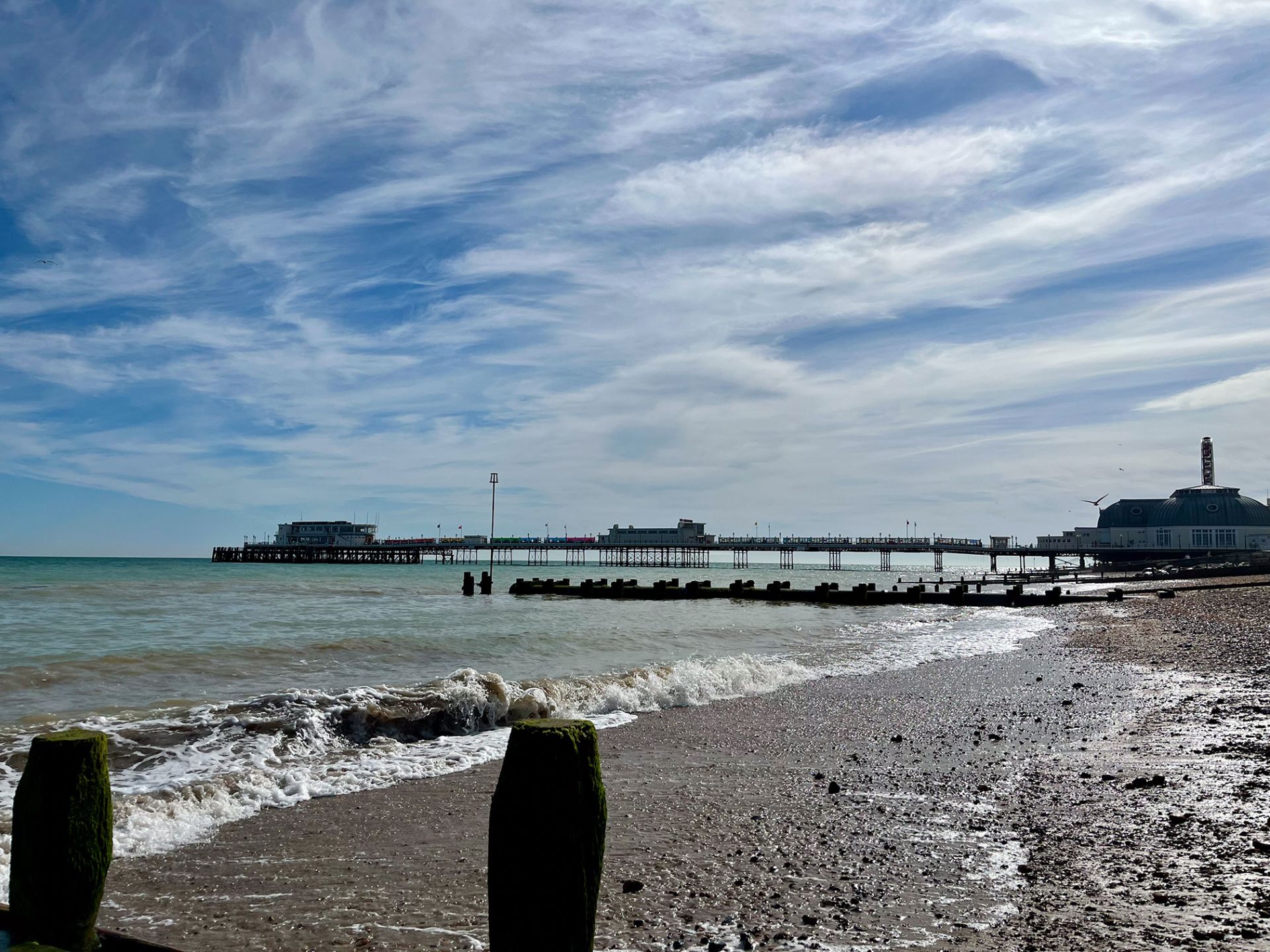 Worthing Pier seen from the beach