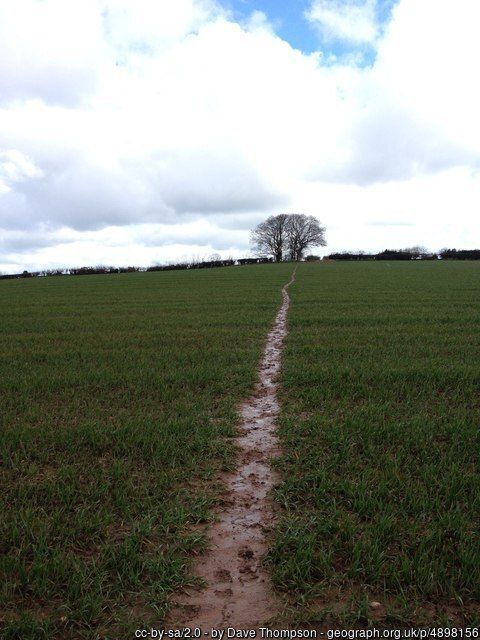 Path towards Longdon, copyyright Dave Thompson, used under Creative Commons Licence v2.0
