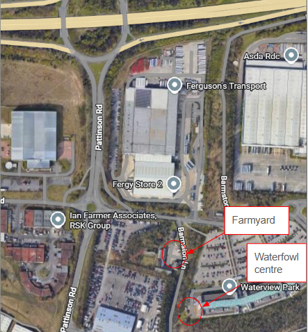 Park in the farmyard on the right as you turn off the main road.