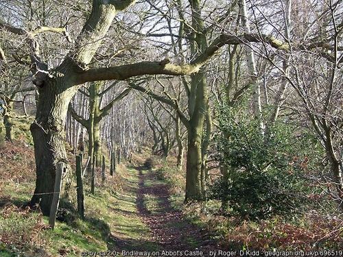 Bridleway on Abbot's Castle Hill, copyright Roger D Kidd, used under Creative Commons licence v2.0.