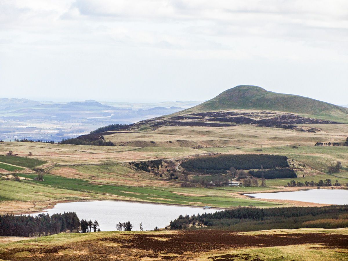 A view over the Lomond Hills reservoirs towards West Lomond