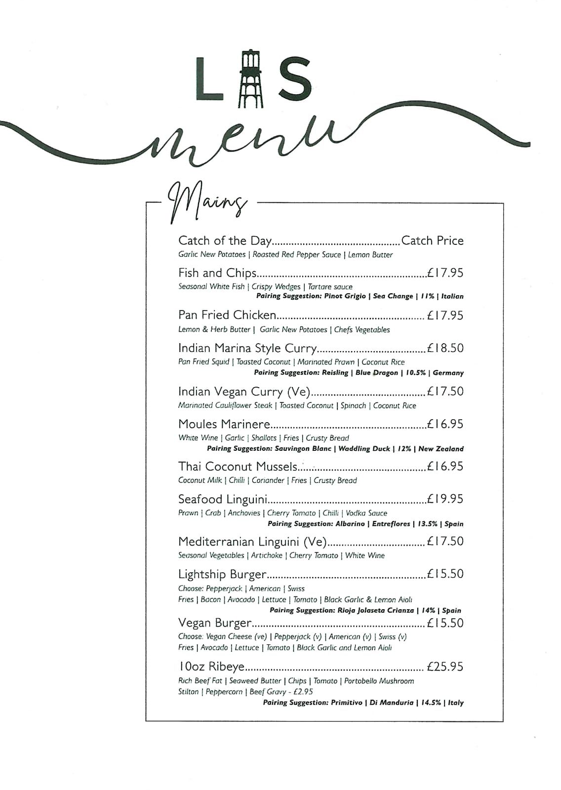 Mains Menu