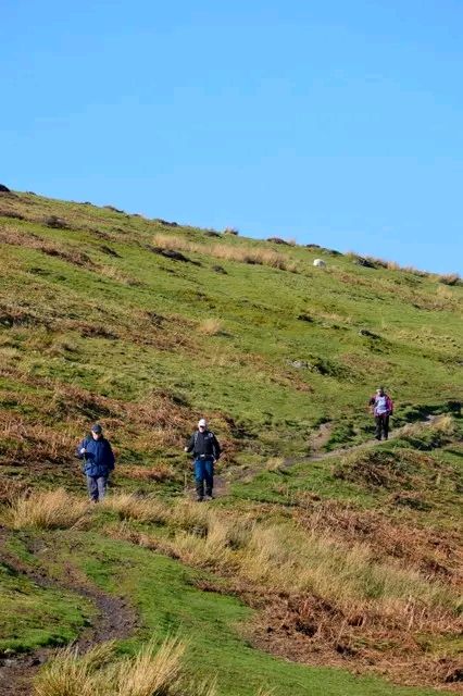 Blue skies over moorland on our reccie 