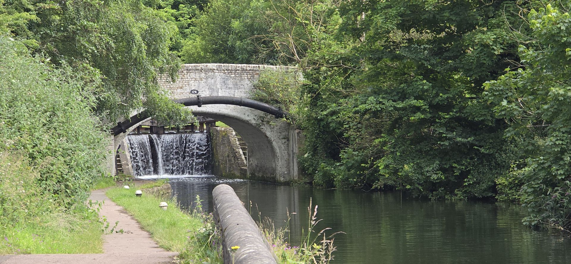 A view of the lock opening on the canal