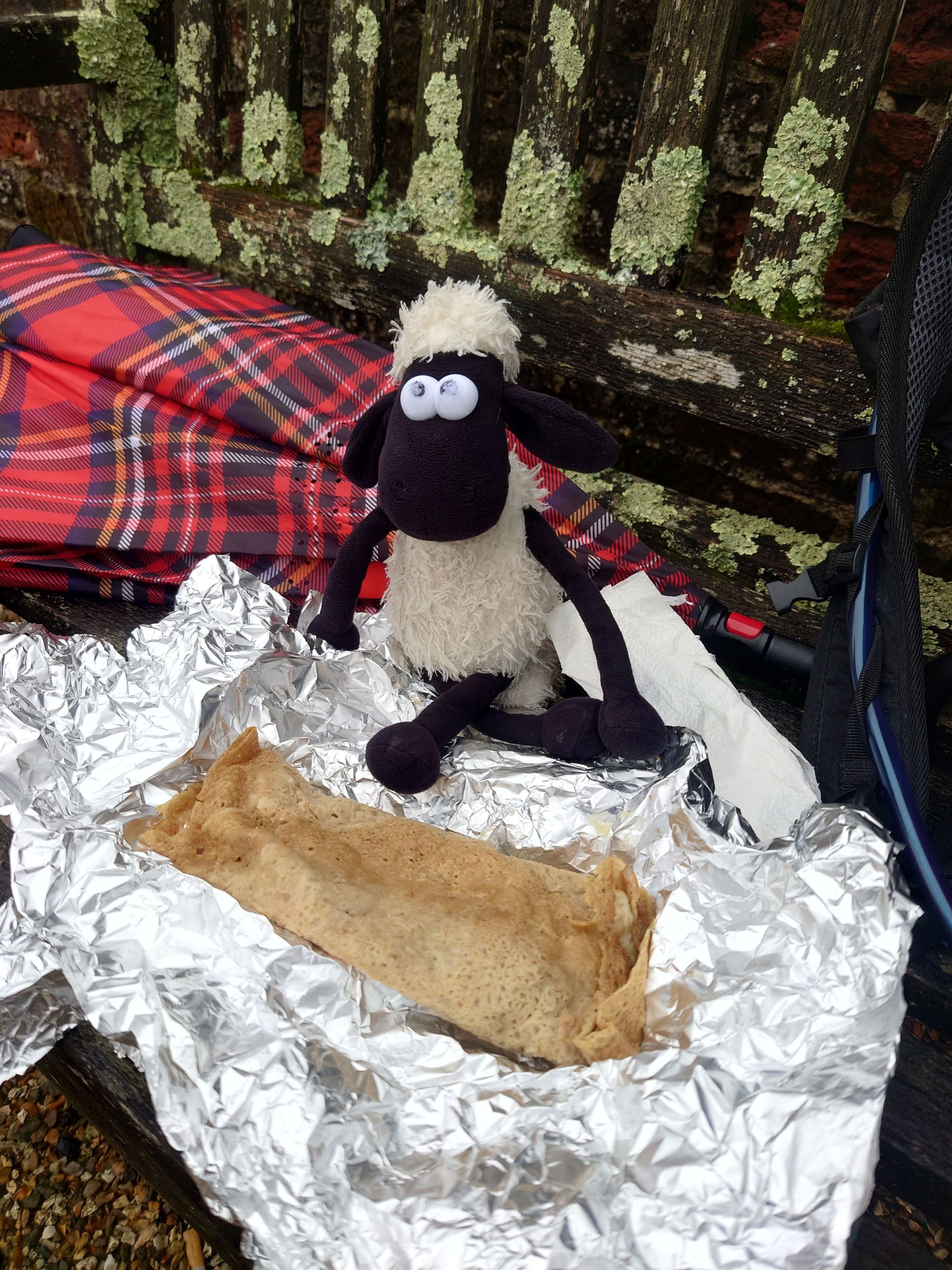 Taking lunch at Quarr Abbey