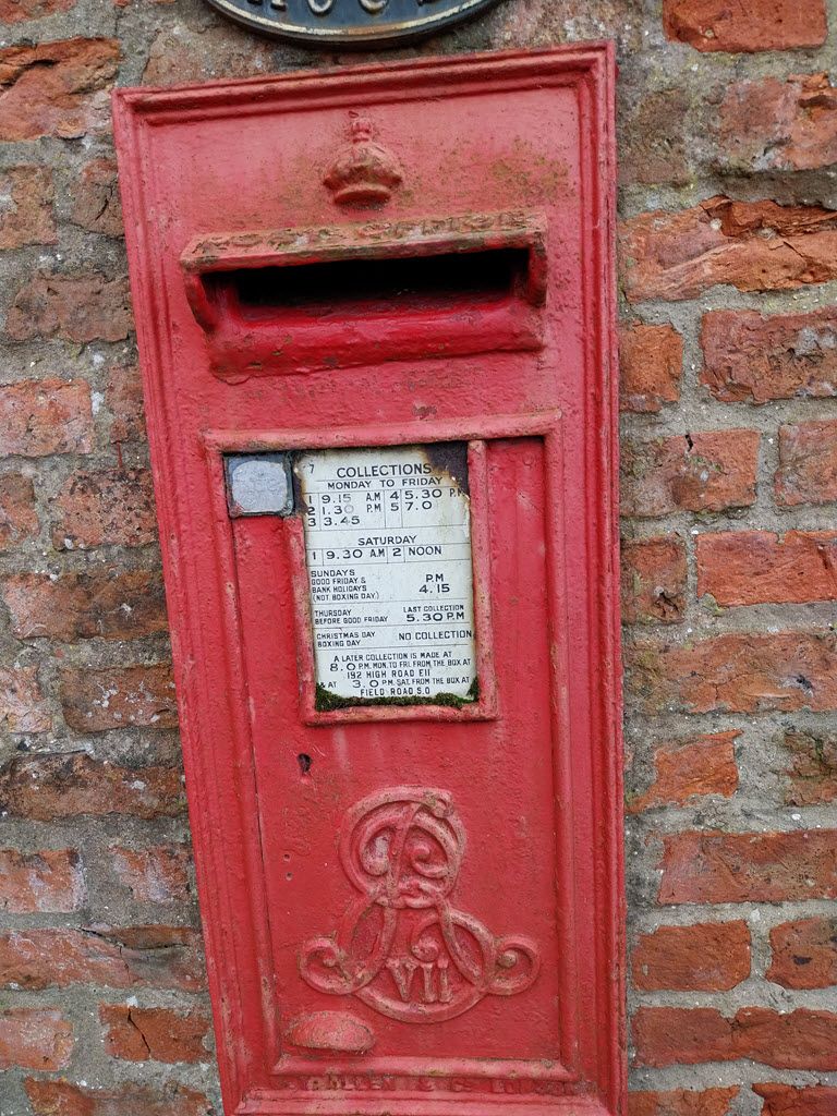 Old Post Box showing collection times