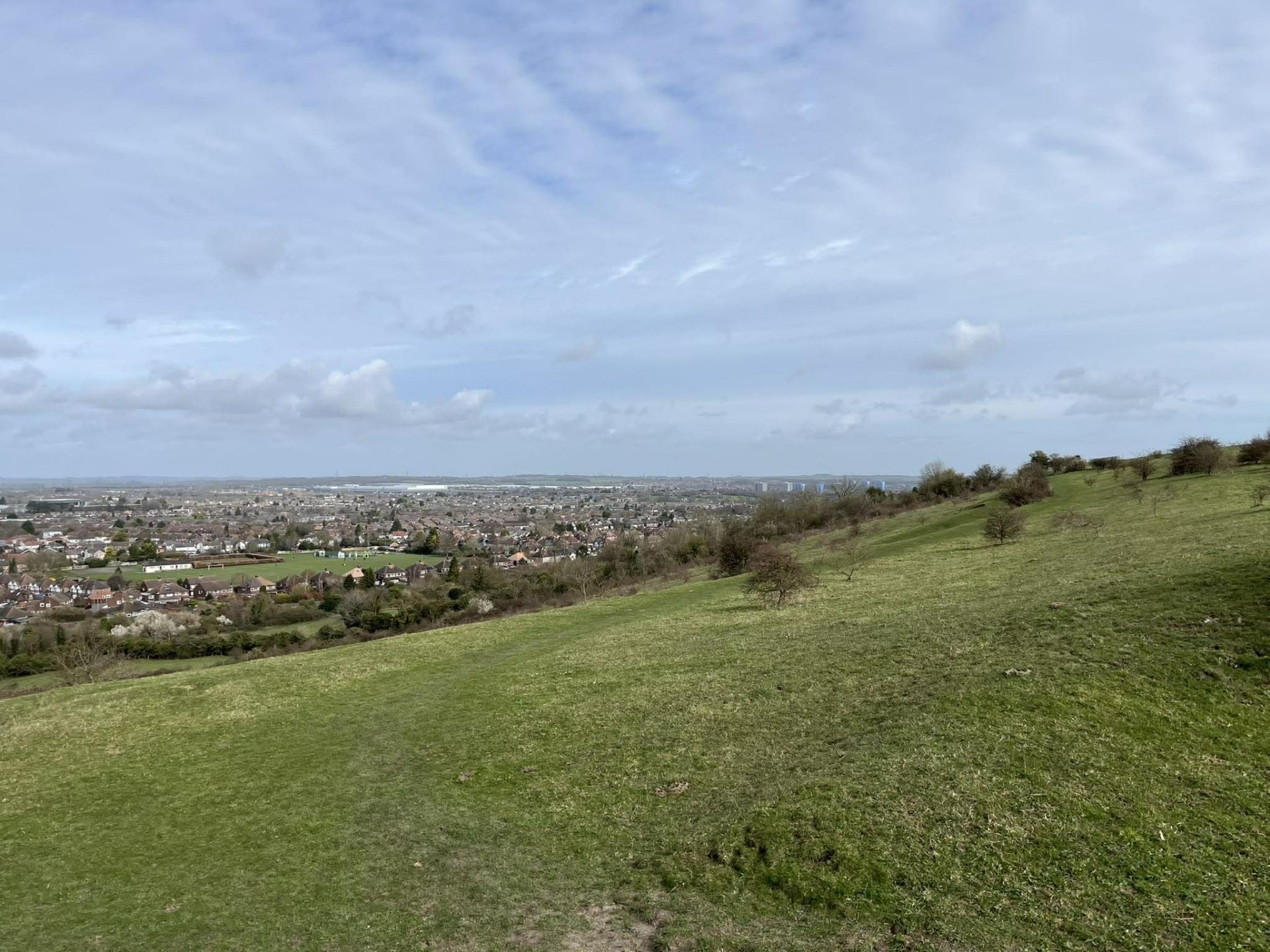 Rolling hills and "mackerel sky"