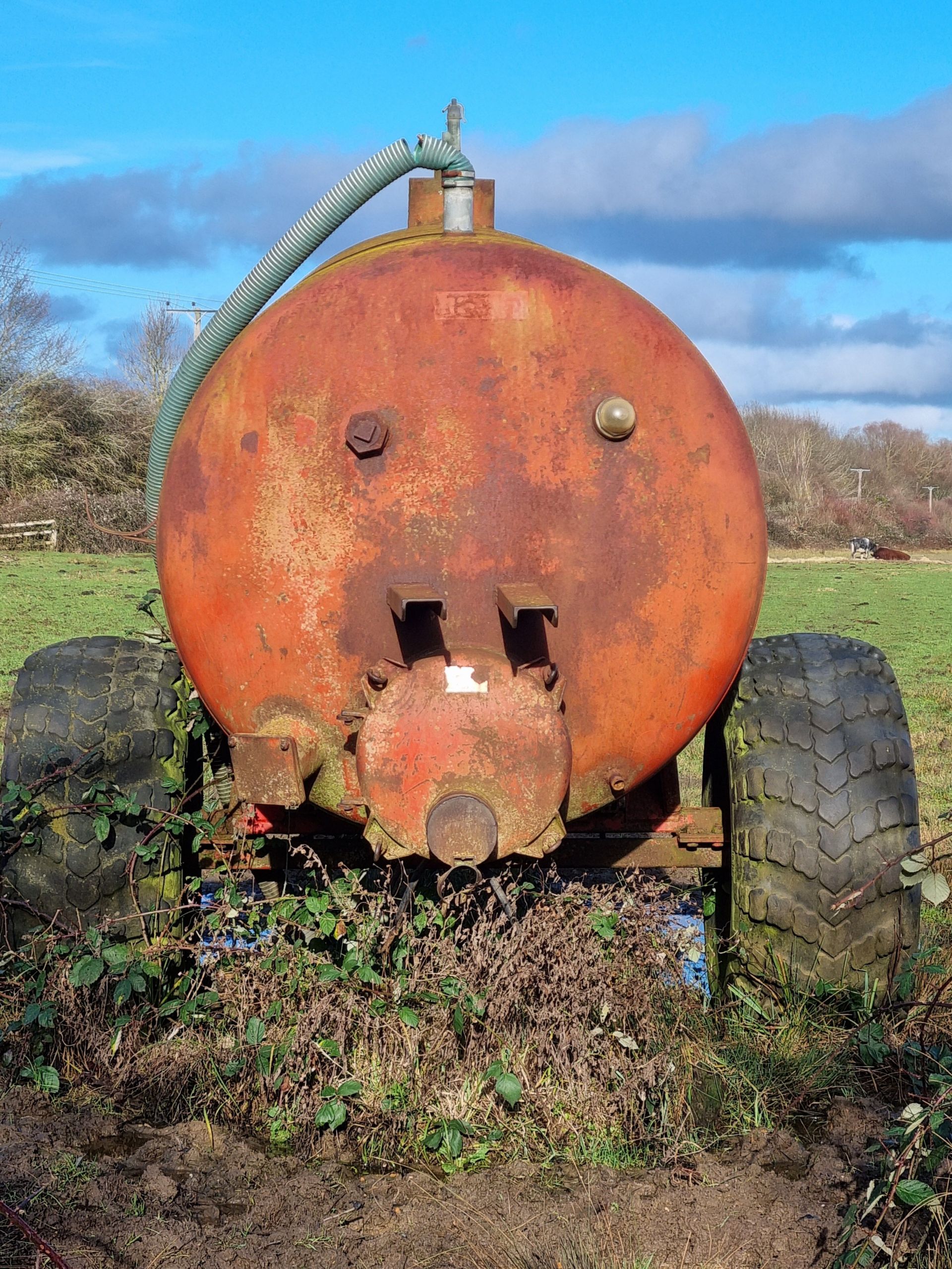 the remains of an old muck spreader - vintage farm architecture