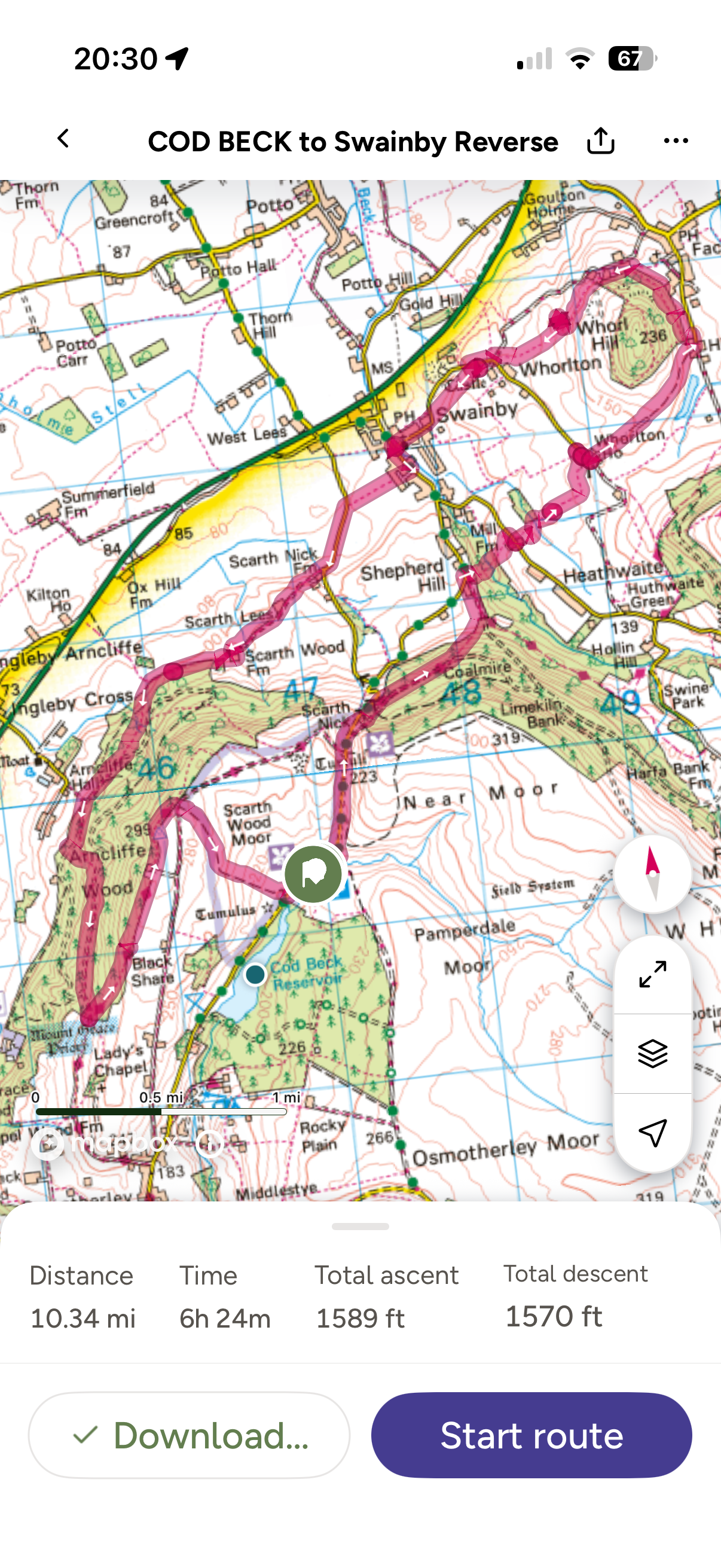 screen shot of 10 mile walk