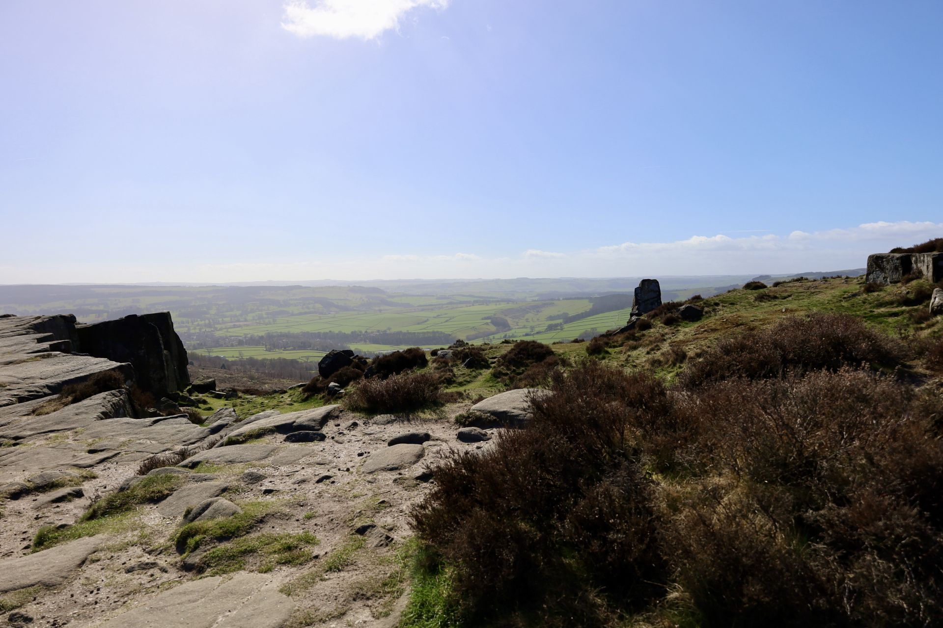 view across a valley from the edges
