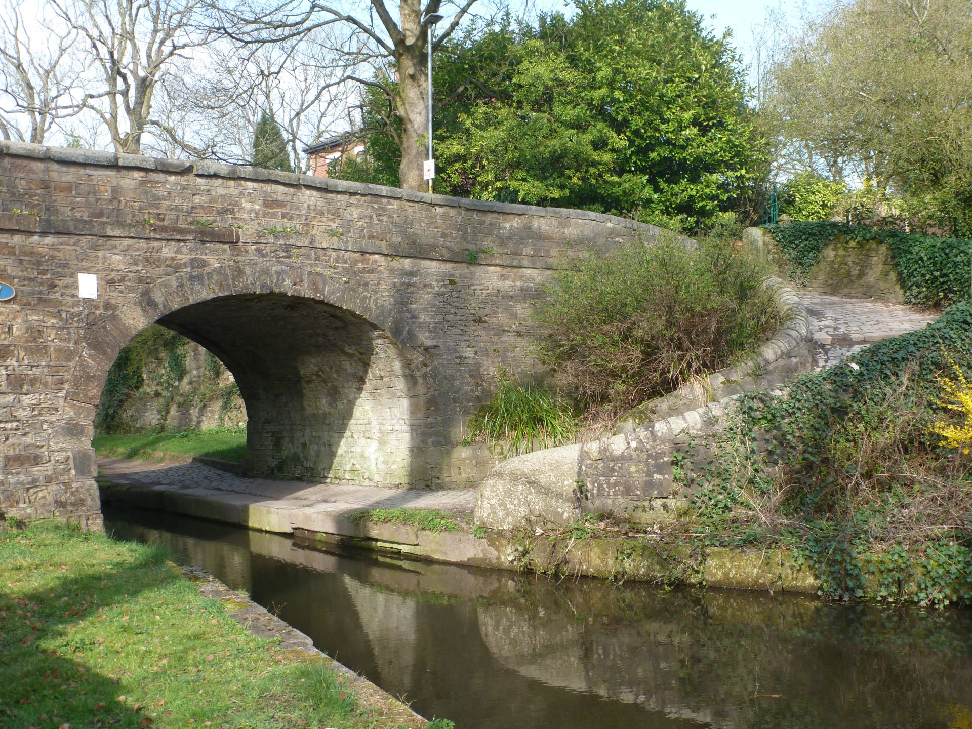 Towpath changes banks