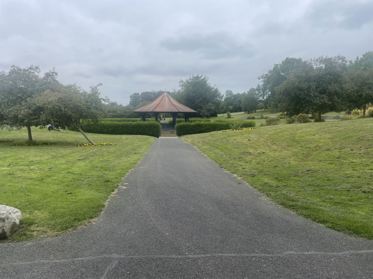 View along path in the park