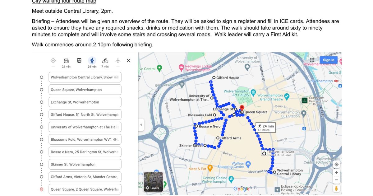 Wolverhampton City Tour Walk