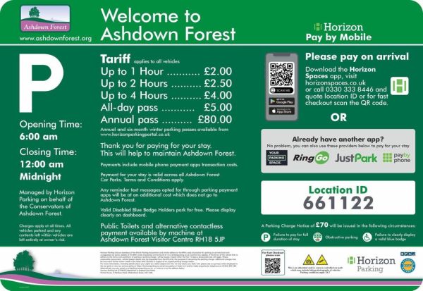 Ashdown parking charges