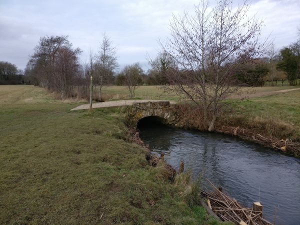 Stone bridge over a stream