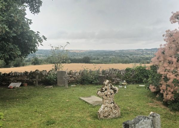 View across the valley from Little Rissington church