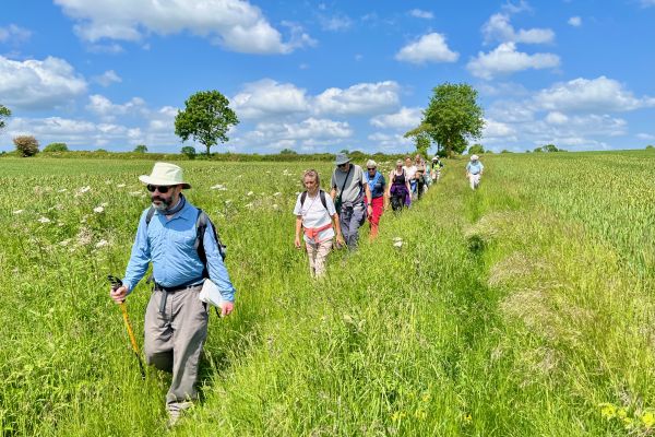 Walking along a countryside path