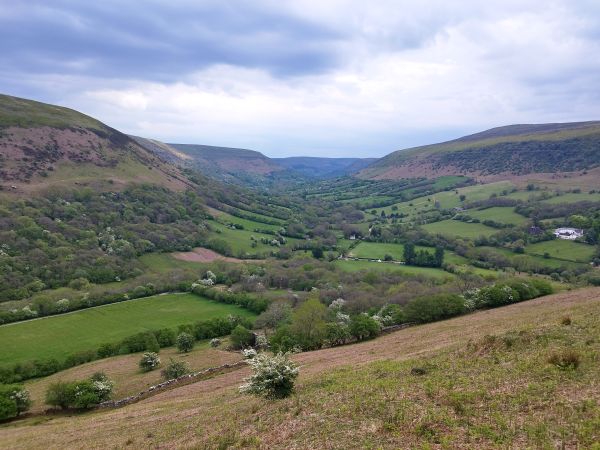 View of the Vale of Ewias from the final ascent