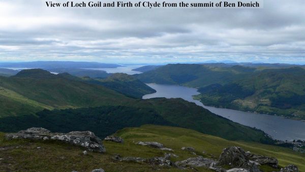 View of Loch Goil and Firth of Clyde from the summit of Ben Donich.