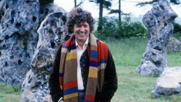 Actor Tom Baker during filming of the Stones Of Blood