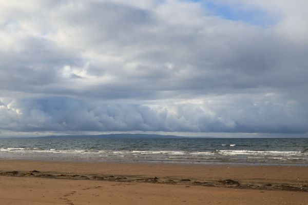 Stevenston shore and cloudy sky
