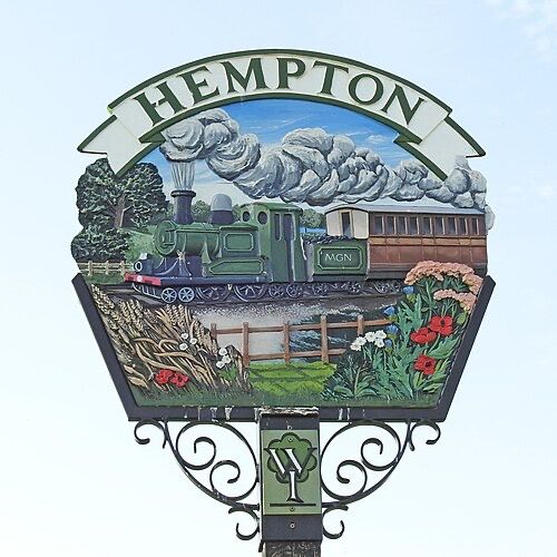 Hempton village sign