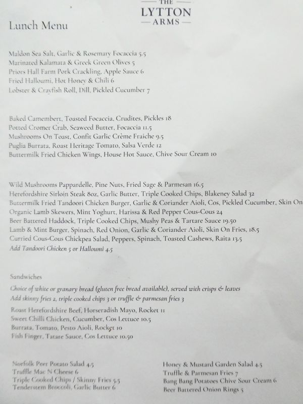Lunch Menu