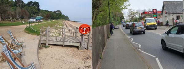 The blocked England Coast Path route at Osborne beach