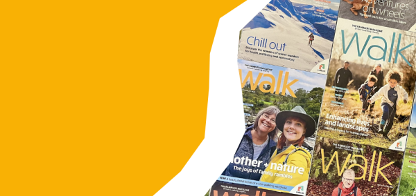 graphic with previous copies of walk magazine displayed.