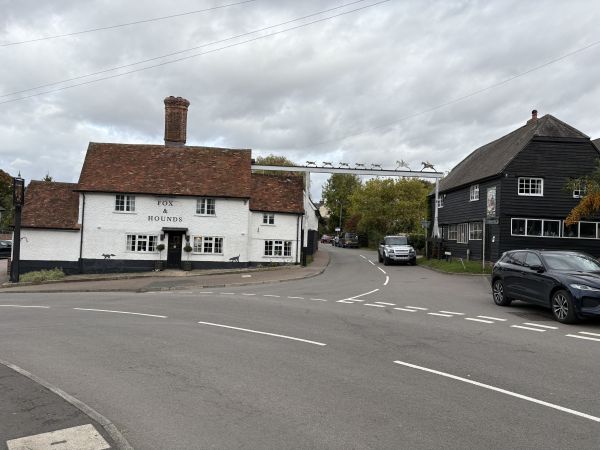 Fox and Hounds pub sign, Barley