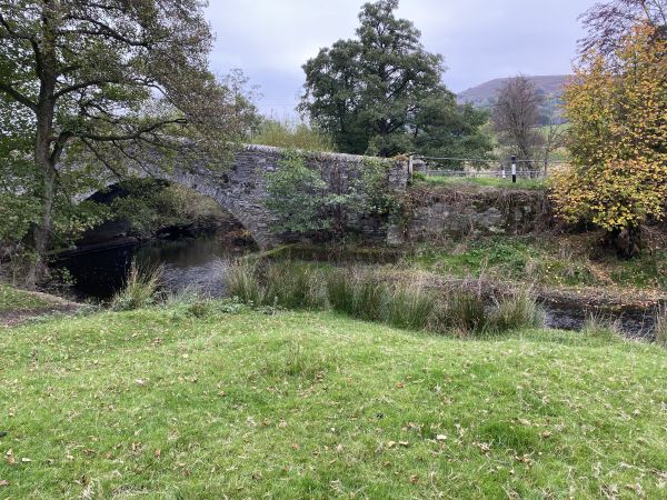 Small stone bridge over the river Edw