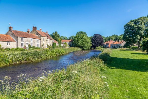 Sinnington Village with River Seven in foreground