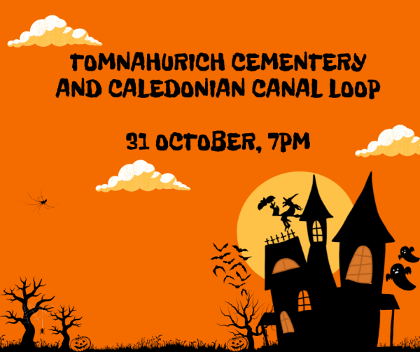 Hallowe'en graphic advertising the walk