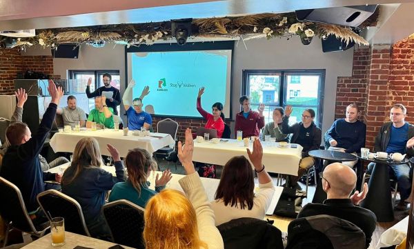 Stag Walkers members voting at a meeting