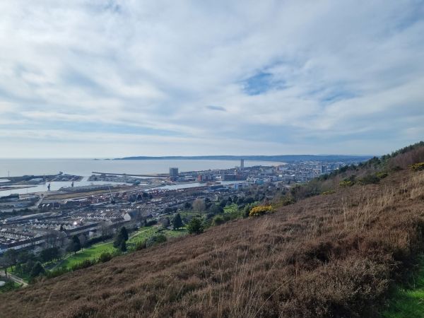 View towards Mumbles from the top of Kilvey Hill