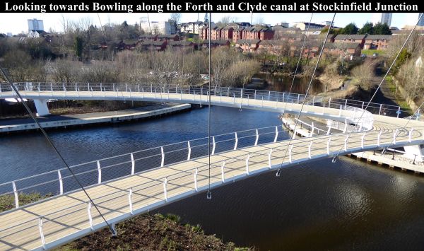 Looking towards Bowling along the Forth and Clyde canal at Stockinfield Junction