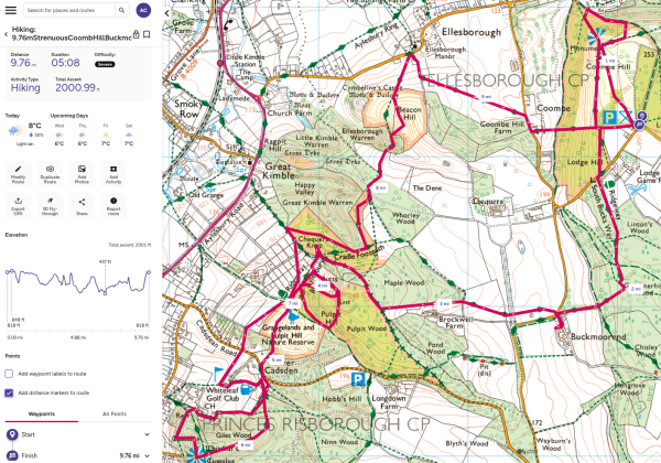 Coombe Hill strenuous route