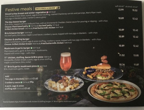 Festive menu 1st page